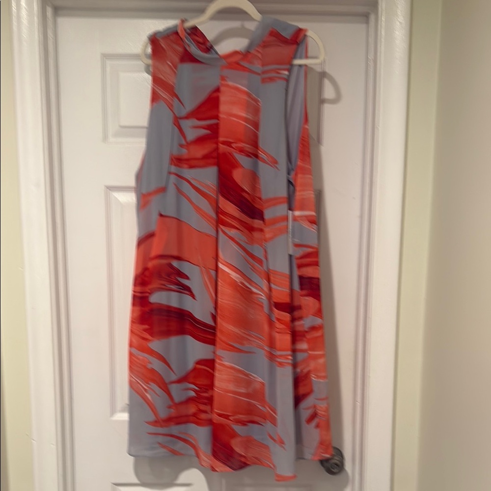 Signature by Robbie Bee Orange and Gray Mini Dress